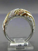 EFFY .50CT DIAMOND 14K WHITE & YELLOW & ROSE GOLD MULTI ROW WAVE DOME SHAPE RING