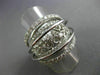 ESTATE MASSIVE 2.12CT DIAMOND 18KT WHITE GOLD MULTI ROW FILIGREE ETOILE FUN RING