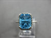ESTATE 3.15CT DIAMOND & AAA BLUE TOPAZ 14KT WHITE GOLD CUSHION & ROUND FUN RING