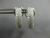 WIDE 1.0CT DIAMOND 14KT WHITE GOLD 3D MULTI ROW SEMI HOOP CLIP ON EARRINGS 26652