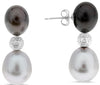 AAA SOUTH SEA & TAHITIAN PEARL 14/18K WHITE GOLD 3D CLASSIC FUN HANGING EARRINGS