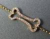 ESTATE .12CT PINK DIAMOND 18KT ROSE GOLD 3D CLASSIC LUCKY DOG BONE FUN BRACELET