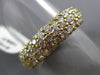 ANTIQUE WIDE 3.50CT DIAMOND 18KT YELLOW GOLD MULTI ROW ETERNITY PAVE RING #19289