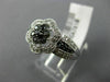 ESTATE WIDE .50CT WHITE & BLACK DIAMOND 14KT WHITE GOLD 3D PAVE FLOWER FUN RING