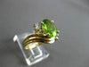 ESTATE 1.62CT DIAMOND & AAA PERIDOT 14K 2 TONE GOLD SOLITAIRE RING #22652