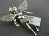 ESTATE EXTRA LARGE .85CT DIAMOND 14KT WHITE GOLD 3D HANDCRAFTED ANGEL PENDANT