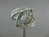 ESTATE LARGE .95CT ROUND BAGUETTE & MARQUISE DIAMOND 18KT WHITE GOLD 3D FUN RING