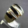 ESTATE LARGE 0.16CT DIAMOND 14KT YELLOW GOLD ONYX & MOTHER OF PEARL RING