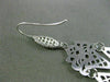 ESTATE LARGE .60CT DIAMOND 14K WHITE GOLD 3D PAVE OPEN FILIGREE HANGING EARRINGS