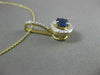 ESTATE .55CT DIAMOND & SAPPHIRE 14KT YELLOW GOLD 3D SOLITAIRE FLOATING PENDANT