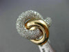 ESTATE EXTRA LARGE 2.07CT DIAMOND 14K WHITE & ROSE GOLD MULTI ROW LOVE KNOT RING
