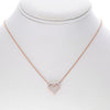 ESTATE .67CT ROUND CUT DIAMOND 14K ROSE GOLD 3D CLASSIC OPEN HEART LOVE NECKLACE