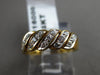 ESTATE .22CT DIAMOND 14KT 2 TONE GOLD MULTI WAVE WEDDING ANNIVERSARY RING #1600