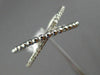 ESTATE .10CT ROUND DIAMOND 14KT WHITE GOLD 3D X LOVE MILGRAIN BEAD RING F/G VSSI