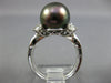 ESTATE .75CT DIAMOND & AAA TAHITIAN PEARL PLATINUM ROUND & PEAR SHAPE LOVE RING