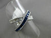 ESTATE WIDE 1.85CT DIAMOND & AAA SAPPHIRE 14KT WHITE GOLD MILGRAIN X LOVE RING