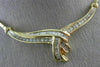 ANTIQUE 1.15CT ROUND & BAGUETTE DIAMOND 14KT YELLOW GOLD TWIST NECKLACE #21580