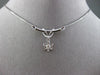 ESTATE .10CT DIAMOND PLATINUM SOLITAIRE DROP FLOWER NECKLACE BEAUTIFUL!! #9487