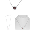 1.49CT DIAMOND & AAA PINK SAPPHIRE 18KT WHITE GOLD OVAL SOLITAIRE LOVE NECKLACE
