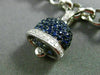 ESTATE LARGE 2.93CT DIAMOND & MULTI GEM 14K WHITE GOLD LUCKY BELL CHARM BRACELET