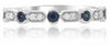 ESTATE .32CT DIAMOND & AAA SAPPHIRE 14KT WHITE GOLD 3D FILIGREE ANNIVERSARY RING