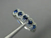 ESTATE .60CT DIAMOND & AAA SAPPHIRE 14KT WHITE GOLD 3D 5 STONE ANNIVERSARY RING