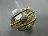 ESTATE LARGE .78CT DIAMOND 18KT 2 TONE GOLD 3D PAVE OVAL CRISS CROSS SNAKE RING
