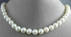 ESTATE 925 SILVER AAA SOUTH SEA PEARL 3D SINGLE STRAND FLOWER NECKLACE #25828
