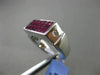 ESTATE 2.88CT DIAMOND & AAA RUBY 18KT WHITE GOLD 3D ETOILE RECTANGULAR MENS RING