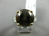 ESTATE 4.95CT DIAMOND & AAA SMOKY QUARTZ 14K 2 TONE GOLD ENGAGEMENT RING #2280