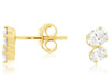 .62CT DIAMOND 14KT YELLOW GOLD 3D OVAL GRADUATING DOUBLE SOLITAIRE STUD EARRINGS