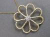 ESTATE EXTRA LARGE 2.85CT DIAMOND 18KT YELLOW GOLD FLOWER LOVE FLOATING PENDANT
