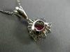 ESTATE LARGE 3.12CT DIAMOND & RUBY 18K WHITE GOLD TRILLION HALO FLOATING PENDANT