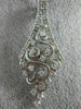 LARGE 1.0CT DIAMOND 14KT WHITE GOLD TEAR DROP FILIGREE FLOWER INFINITY PENDANT