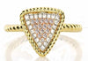 ESTATE .18CT WHITE & PINK DIAMOND 14KT TRI COLOR GOLD TRIANGULAR ROPE FUN RING