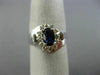 ESTATE WIDE .96CT DIAMOND & SAPPHIRE 14KT WHITE GOLD OVAL FLOWER ENGAGEMENT RING
