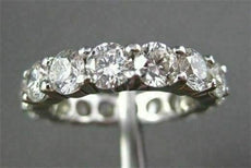 ESTATE LARGE 4.90CT DIAMOND 14KT WHITE GOLD ROUND ETERNITY RING STUNNING! #2726