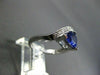 ESTATE WIDE 1.68CT DIAMOND & AAA TANZANITE 14K WHITE GOLD 3D TRILLION RING #2454