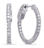 .47CT DIAMOND 14KT WHITE GOLD 3D ROUND CLASSIC INSIDE OUT HOOP HANGING EARRINGS