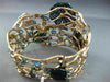 ESTATE LARGE 9.26CT MULTI COLOR DIAMOND & AAA GEM 14K GOLD AQUATIC FLOWER BANGLE