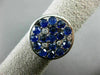 ESTATE WIDE 2.10CT DIAMOND & AAA SAPPHIRE 14K WHITE GOLD 3D CIRCULAR ETOILE RING