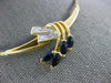 ESTATE LARGE 1.20CT DIAMOND & AAA SAPPHIRE 14KT YELLOW GOLD LEAF NECKLACE #1112