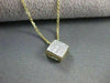 ESTATE .39CT INVISIBLE DIAMOND SQUARE 14K YELLOW GOLD PENDANT 18" CHAIN  #15617