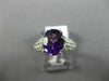 ESTATE 1.56CT DIAMOND & AMETHYST 14K WHITE GOLD 3D OVAL FILIGREE ENGAGEMENT RING