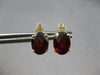 ESTATE 2.50CT DIAMOND & AAA GARNET 14KT YELLOW GOLD CLASSIC FLOWER STUD EARRINGS