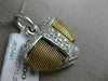 ESTATE LARGE .62CT DIAMOND 14KT WHITE & YELLOW GOLD HEART CROSS FLOATING PENDANT