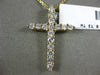 ESTATE LARGE .70CT DIAMOND 14KT YELLOW GOLD 3D CLASSIC CROSS FLOATING PENDANT
