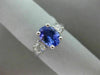 1.63CT ROUND DIAMOND & AAA OVAL TANZANITE 14K WHITE GOLD 3 STONE ENGAGEMENT RING