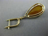 ESTATE 9.69CT DIAMOND & ORANGE AGATE 14K YELLOW GOLD PEAR SHAPE HANGING EARRINGS