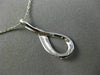 ESTATE .03CT DIAMOND 14KT WHITE GOLD 3D LOVE KNOT SEMI INFINITY FLOATING PENDANT